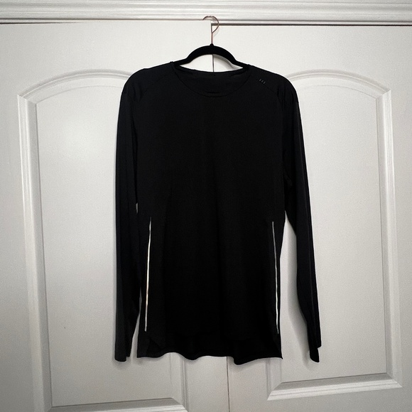 lululemon Men’s Long Sleeve Running Shirt Reflective black size large - Picture 1 of 6